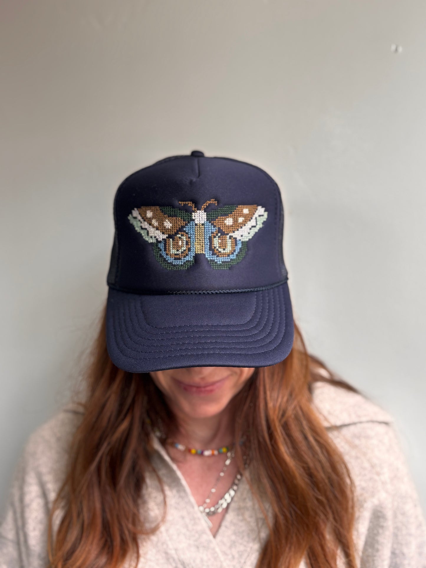 Cross Stitch Forest Moth Trucker