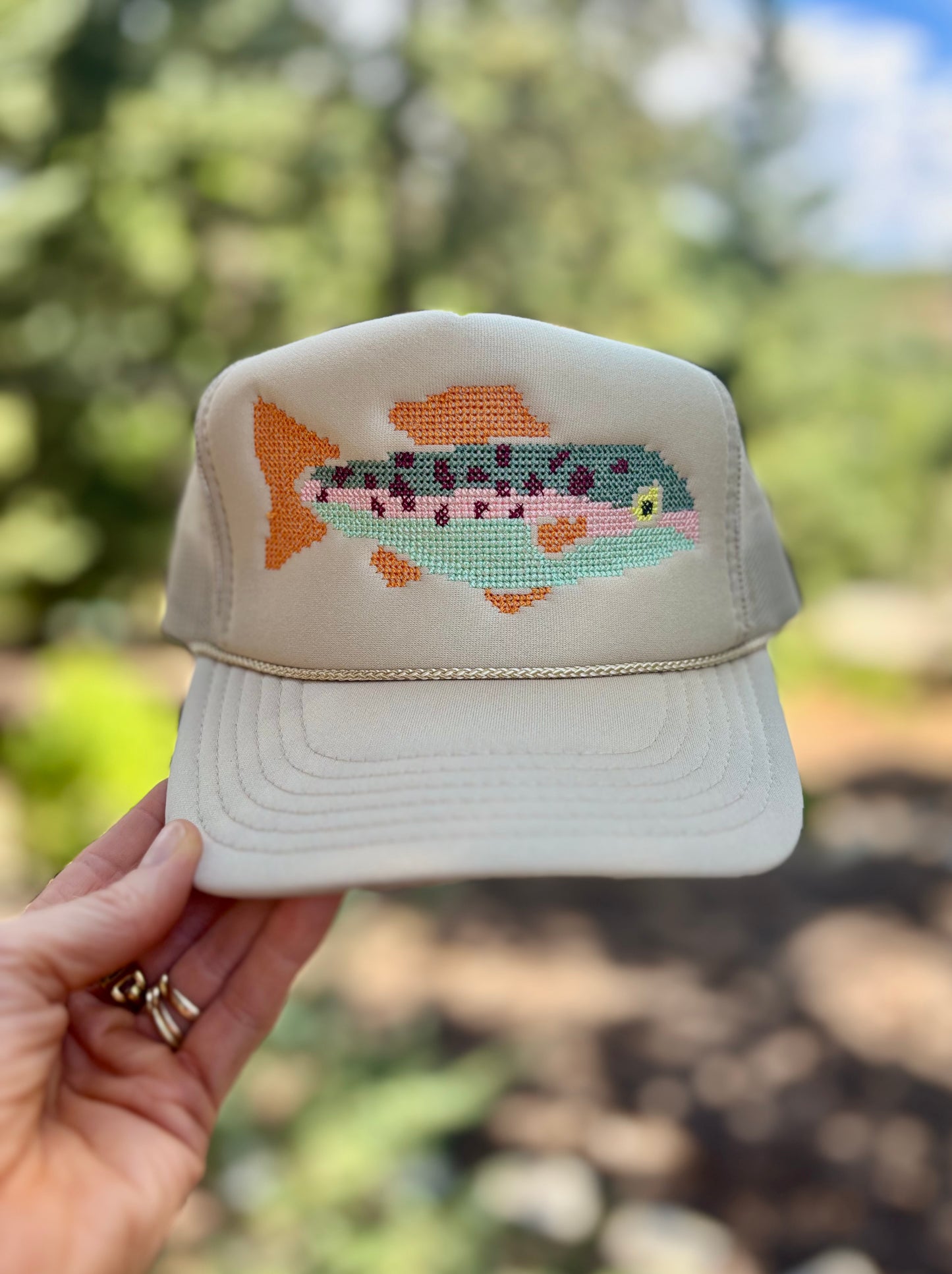 Cross Stitch Fish Trucker