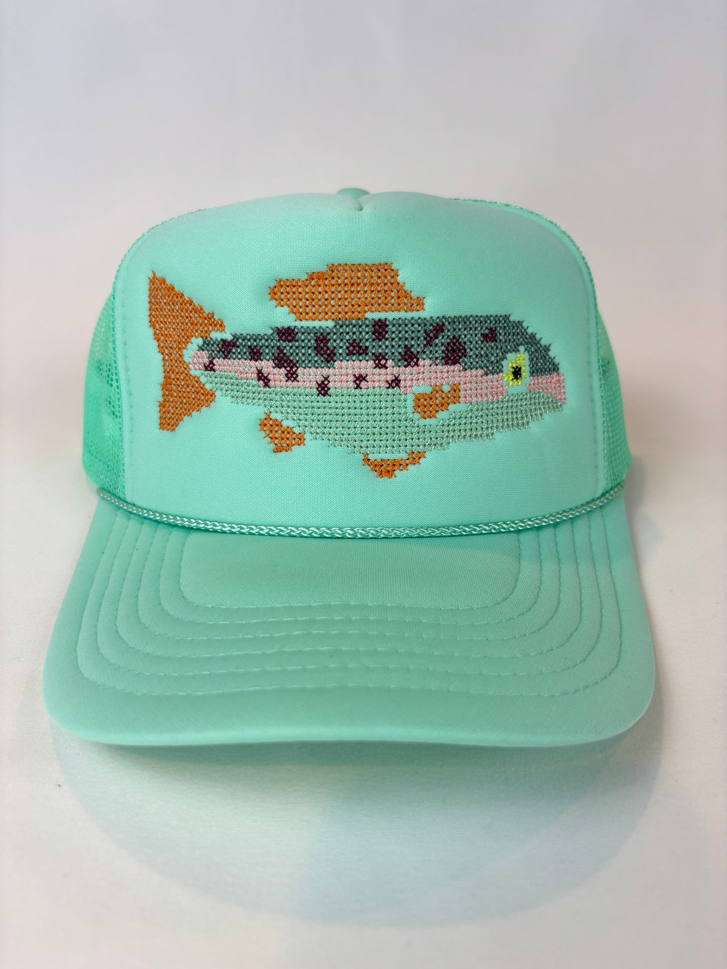 Cross Stitch Fish Trucker
