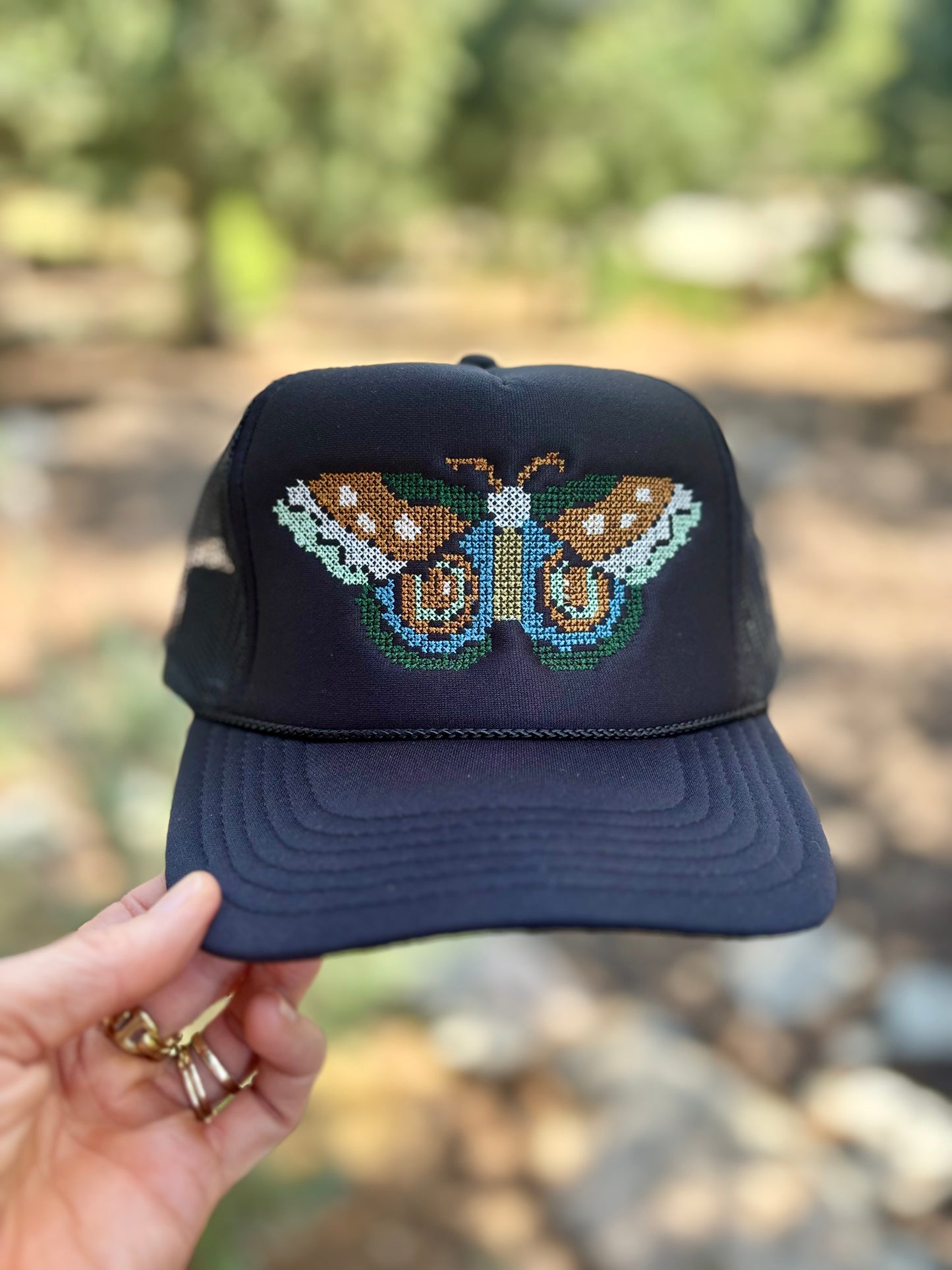 Cross Stitch Forest Moth Trucker