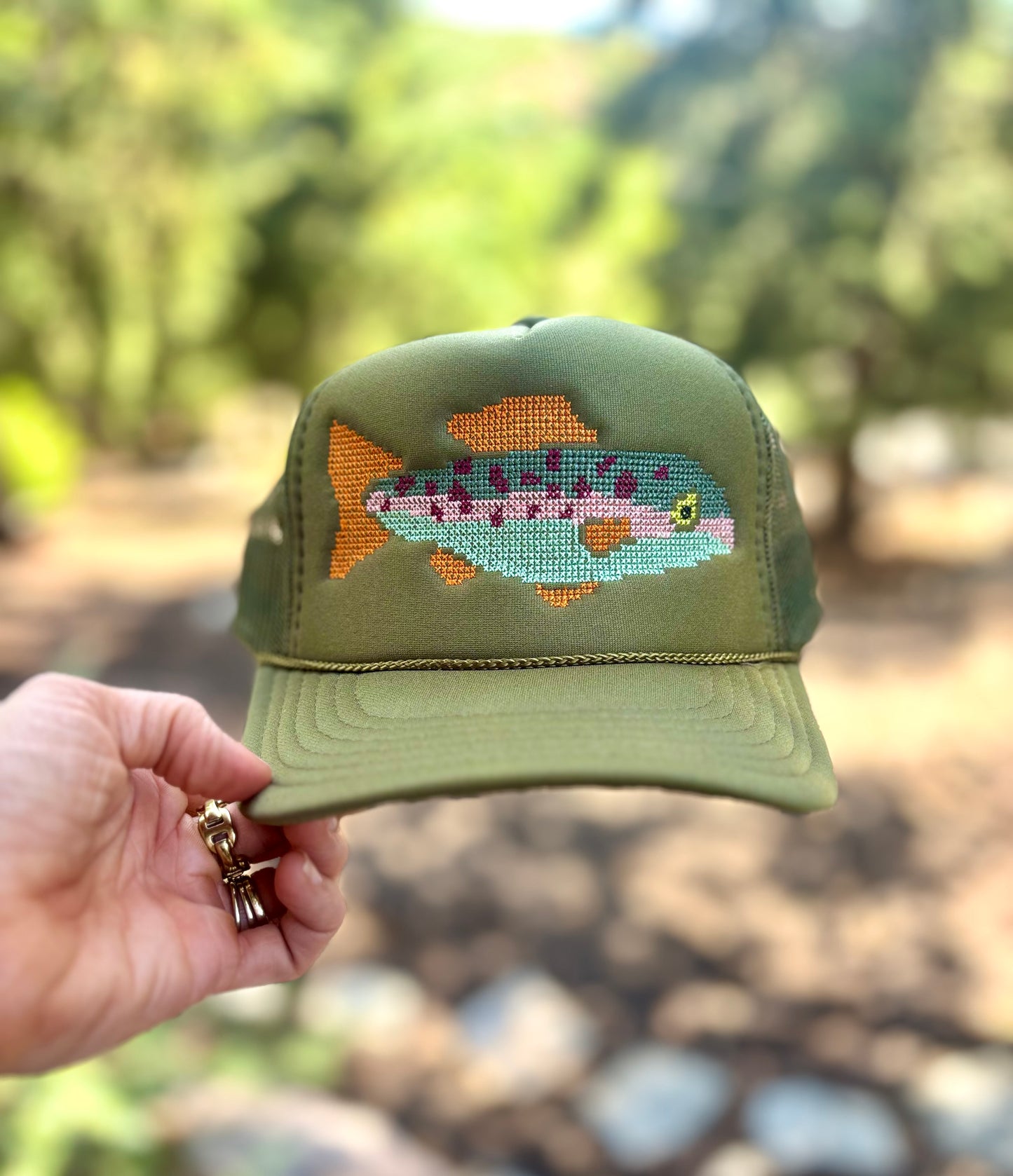 Cross Stitch Fish Trucker