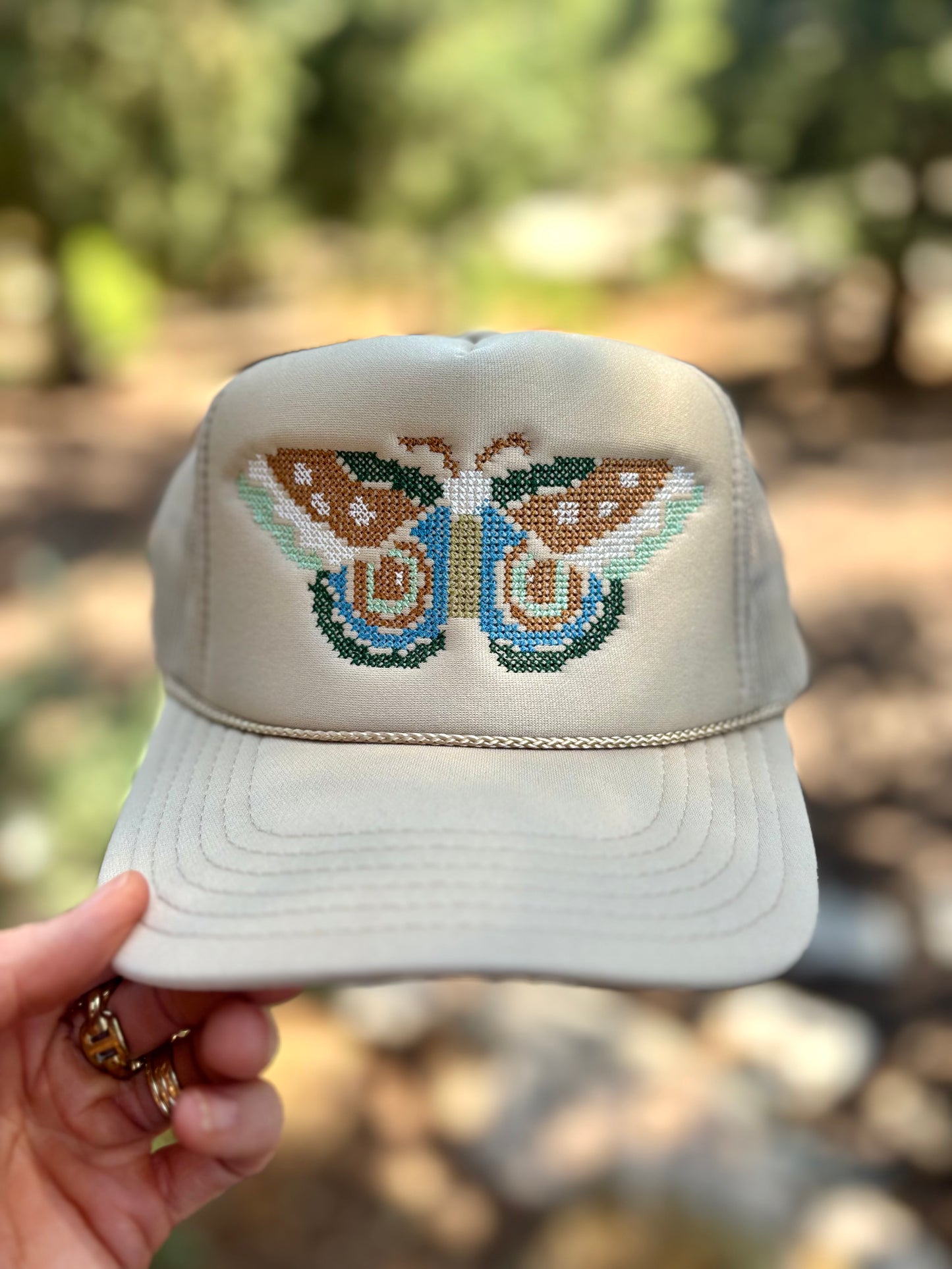 Cross Stitch Forest Moth Trucker