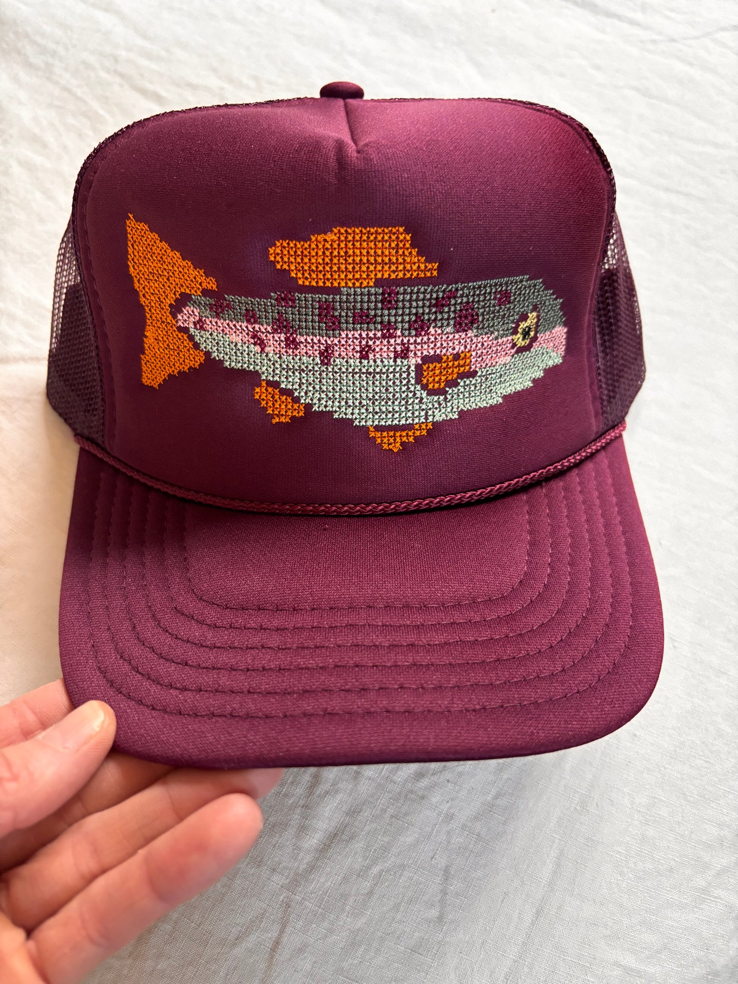 Cross Stitch Fish Trucker