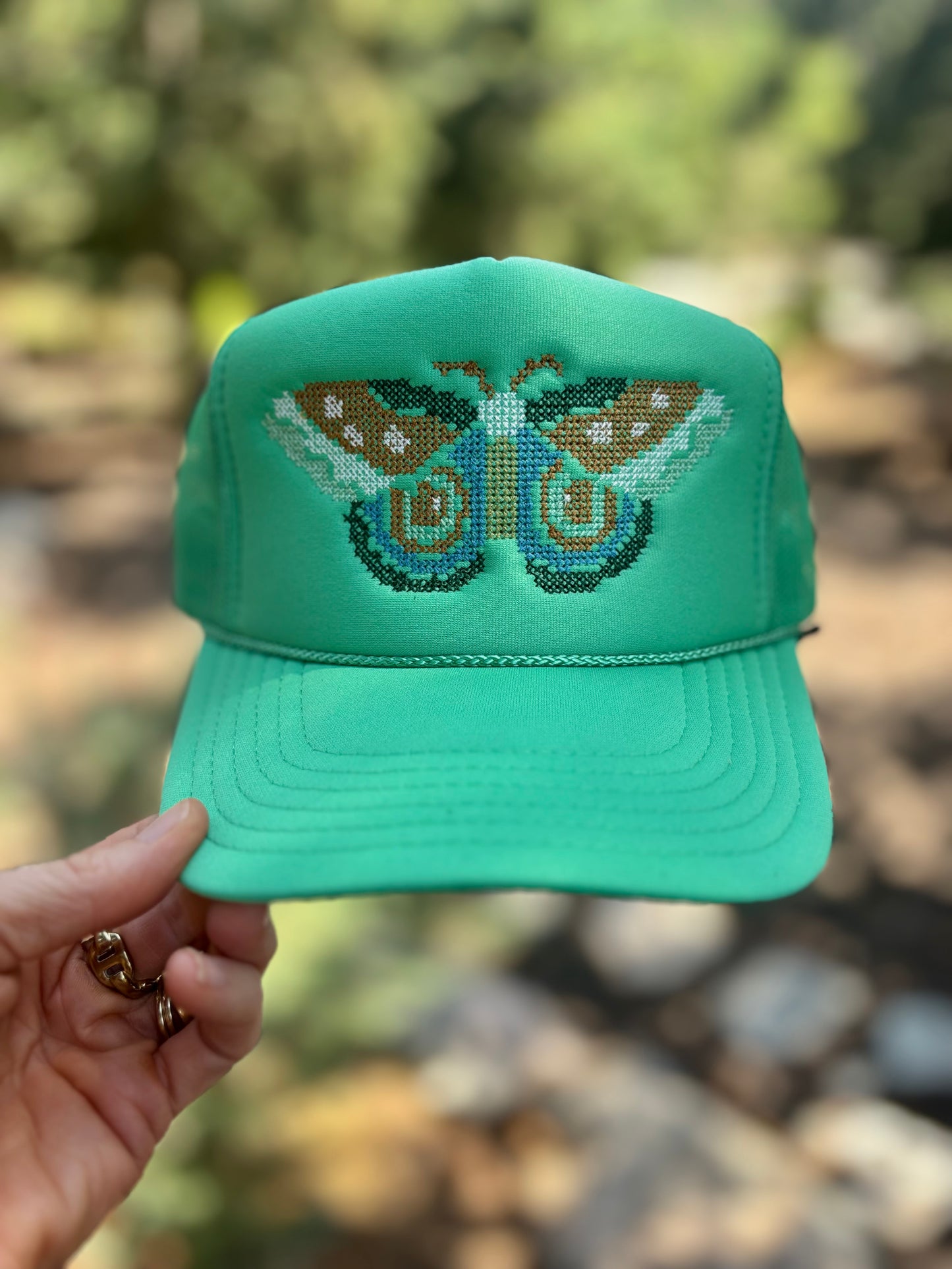 Cross Stitch Forest Moth Trucker