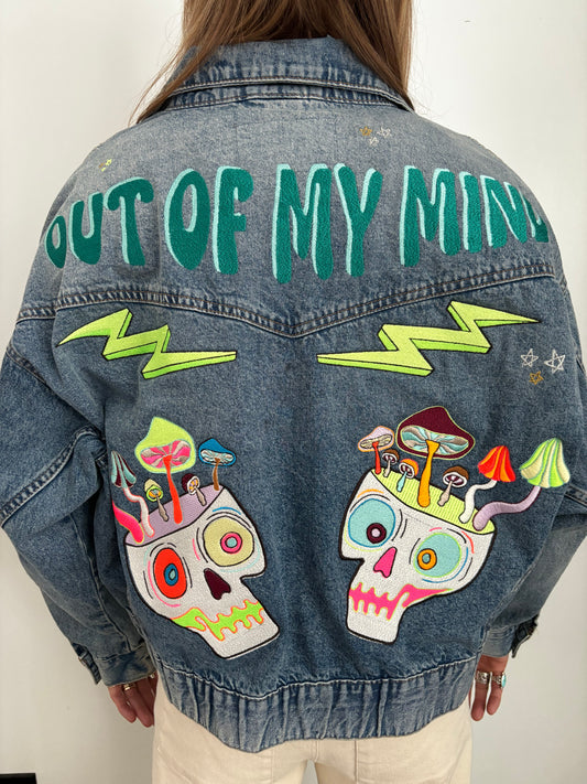 Out Of My Mind Embroidered Denim Jacket - Limited Edition