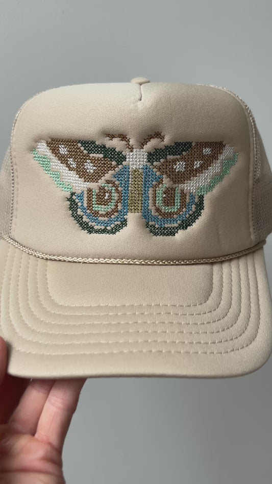 Cross Stitch Forest Moth Trucker