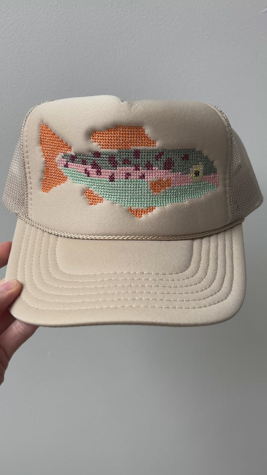 Cross Stitch Fish Trucker