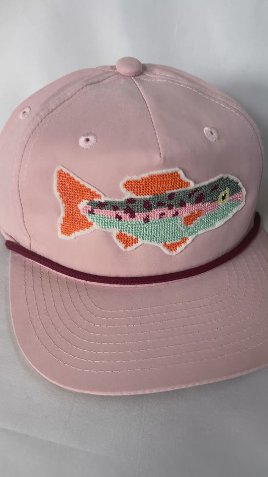 Cross Stitch Fish Applique Trucker
