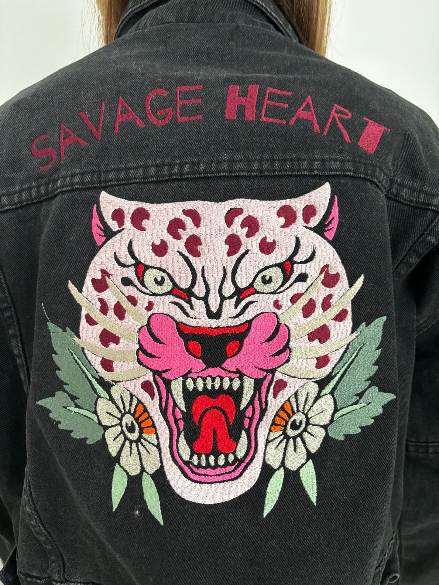 Savage Heart Embroidered Denim Jacket - Limited Edition